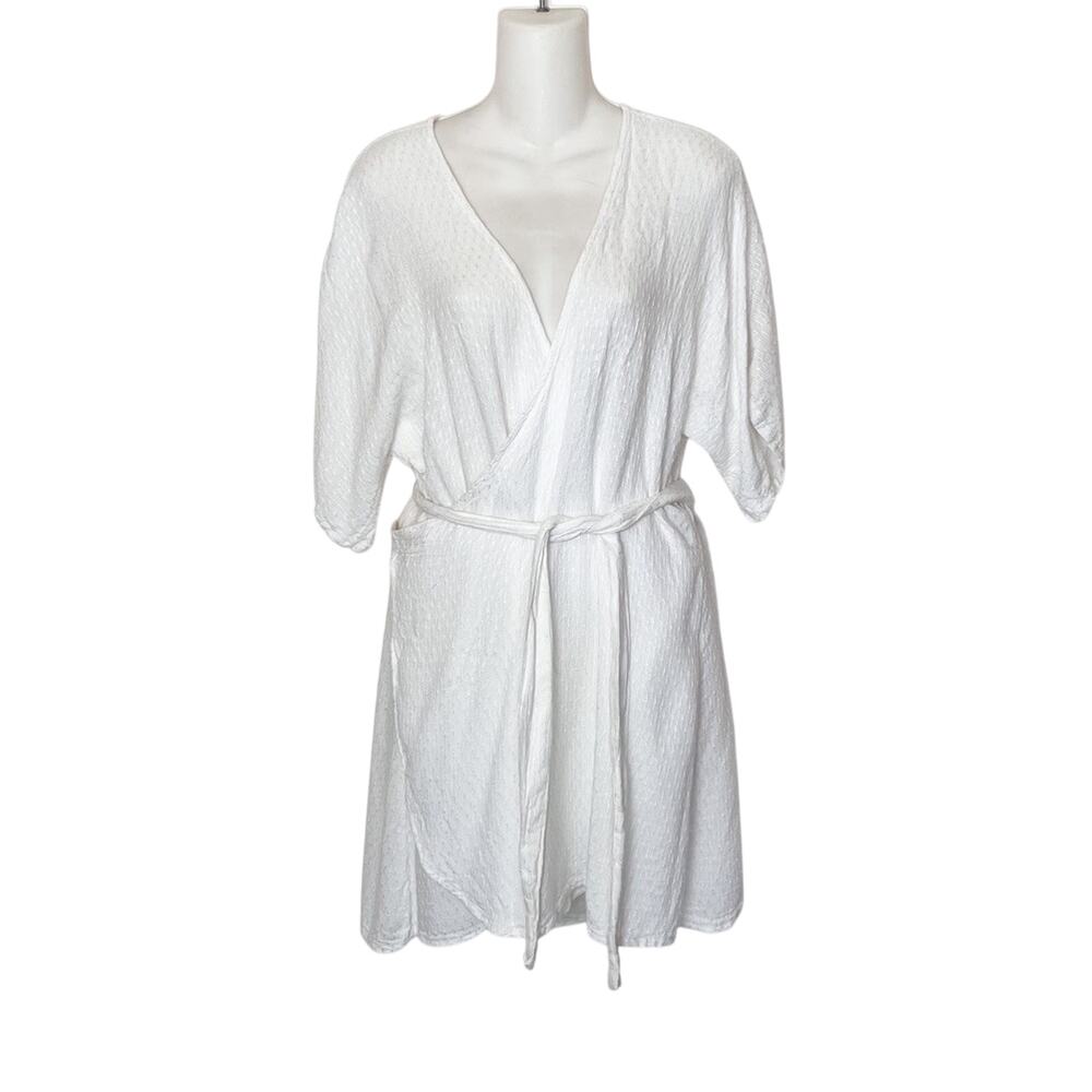 MYRAH PENALOZA Wrap Dress One Size White Linen Cotton Beachy Resort Casual